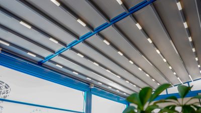 aluminium pergola with lighting