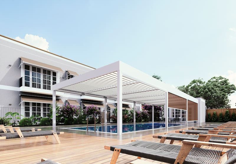 skyteks exterior poolside