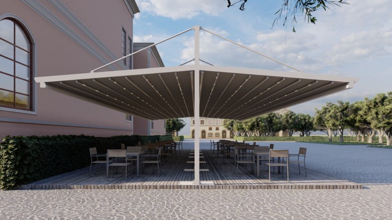 cift acilir ayaklı tente