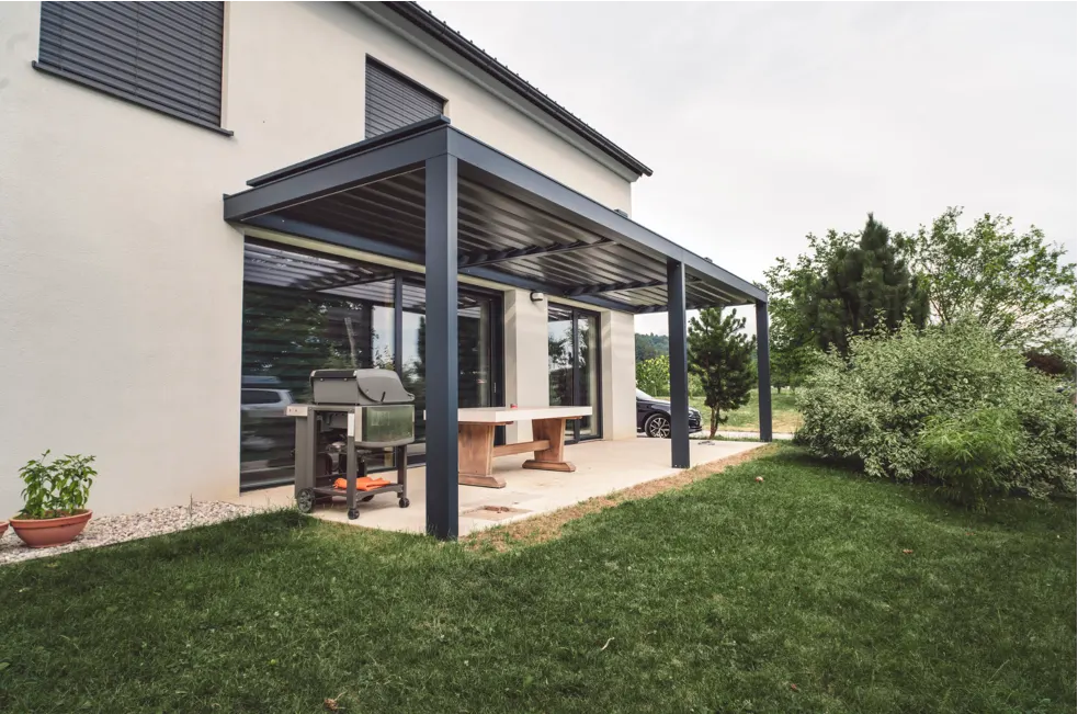 pergola with louvered roof